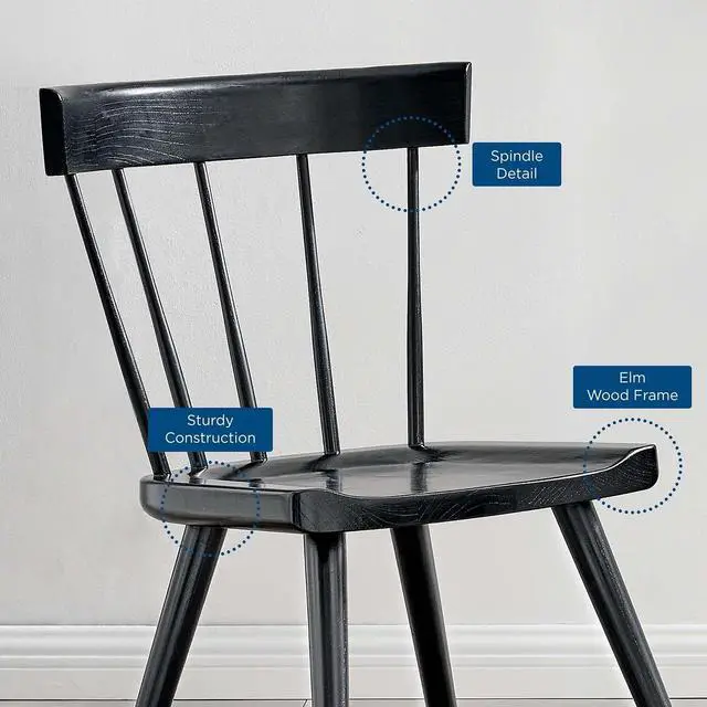Alt view image 8 of 8 - Sutter Wood Dining Side Chair-EEI-4650