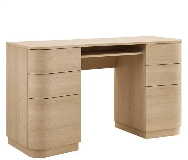 Main image of Mirae 6-Drawer Curved Office Desk by Modway ? Contemporary Executive Workstation Table