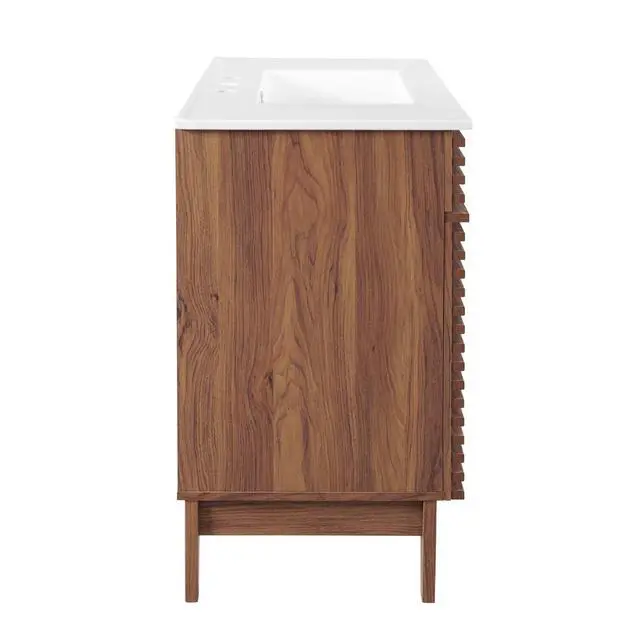 Alt view image 8 of 13 - Render 36" Bathroom Vanity Walnut White