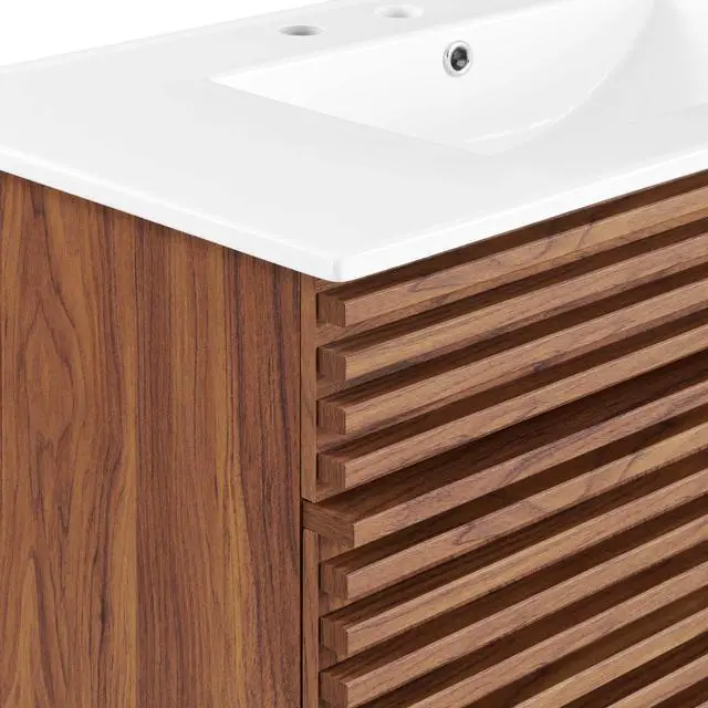 Alt view image 13 of 13 - Render 36" Bathroom Vanity Walnut White