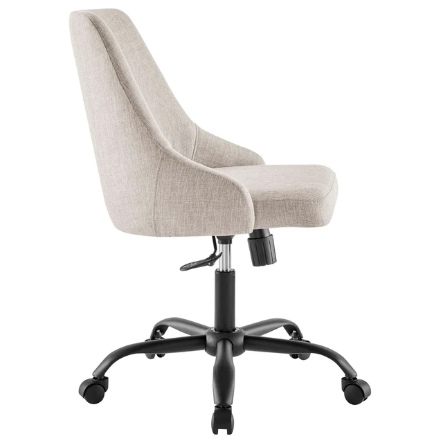 Alt view image 3 of 8 - Designate Swivel Upholstered Office Chair Black Beige