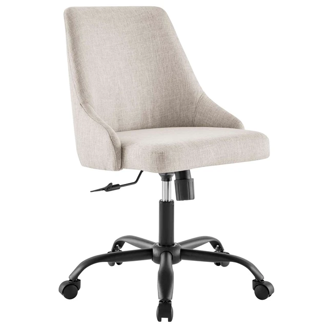 Alt view image 2 of 8 - Designate Swivel Upholstered Office Chair Black Beige