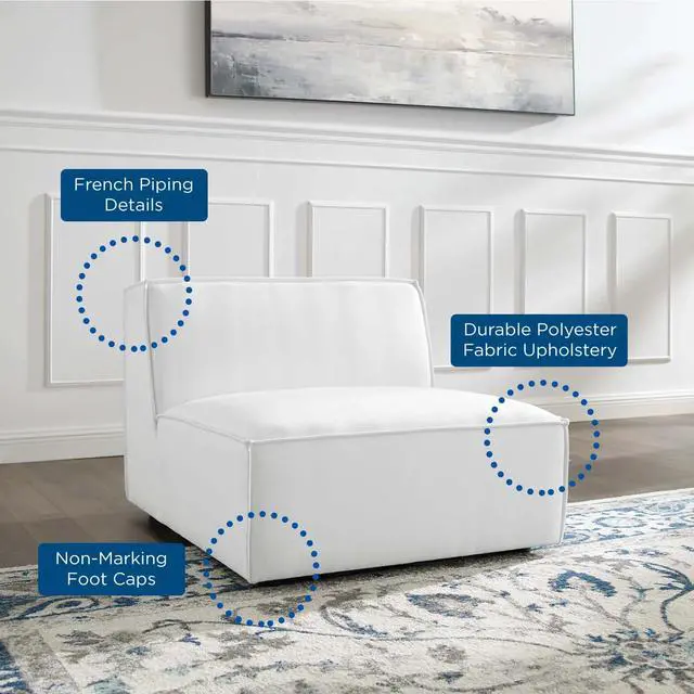 Alt view image 11 of 12 - Restore Sectional Sofa Armless Chair White
