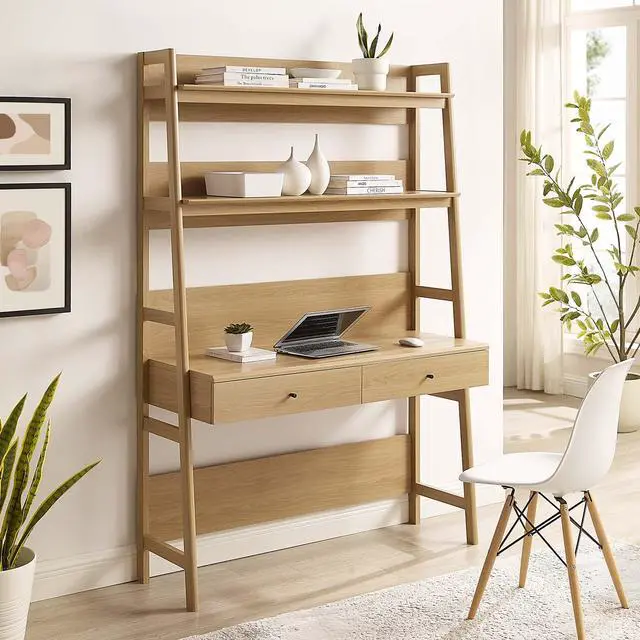 Alt view image 7 of 7 - Bixby Office Desk Oak EEI-6073-OAK