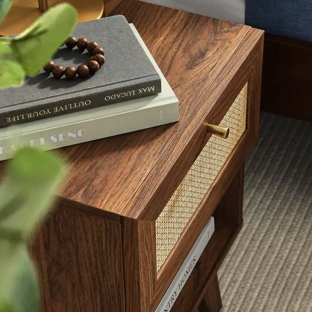 Alt view image 6 of 7 - Soma 1-Drawer Nightstand Walnut MOD-7049-WAL