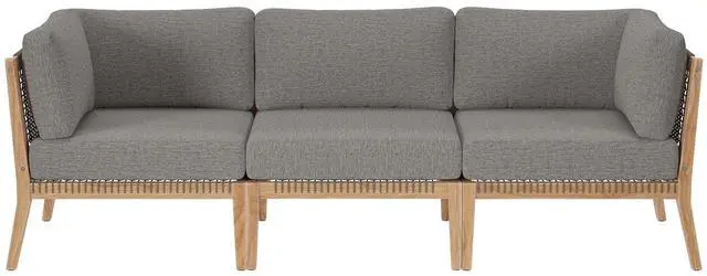 Main image of Clearwater Outdoor Patio Teak Wood Sofa Gray