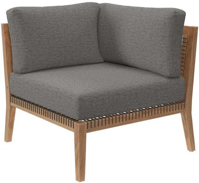Alt view image 3 of 7 - Clearwater Outdoor Patio Teak Wood Sofa Gray