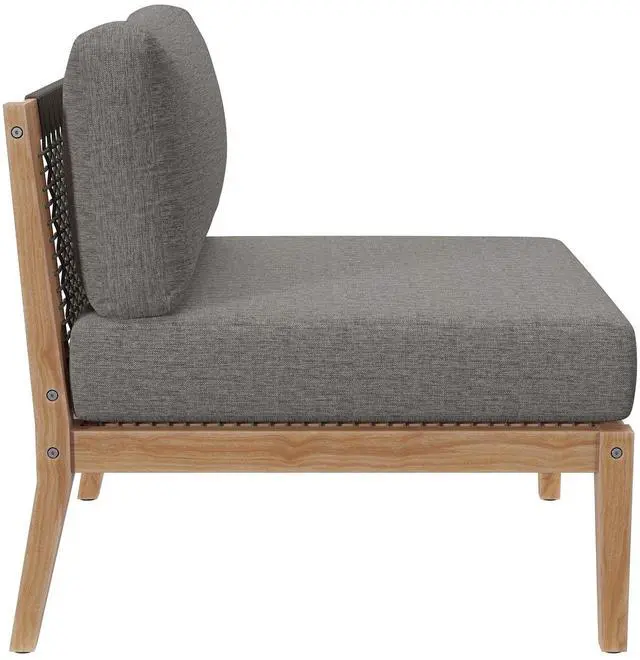 Alt view image 7 of 7 - Clearwater Outdoor Patio Teak Wood Sofa Gray
