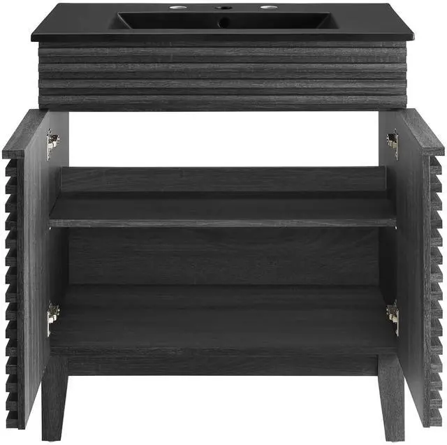 Alt view image 4 of 7 - Render 30" Bathroom Vanity Charcoal Black EEI-5418-CHA-BLK