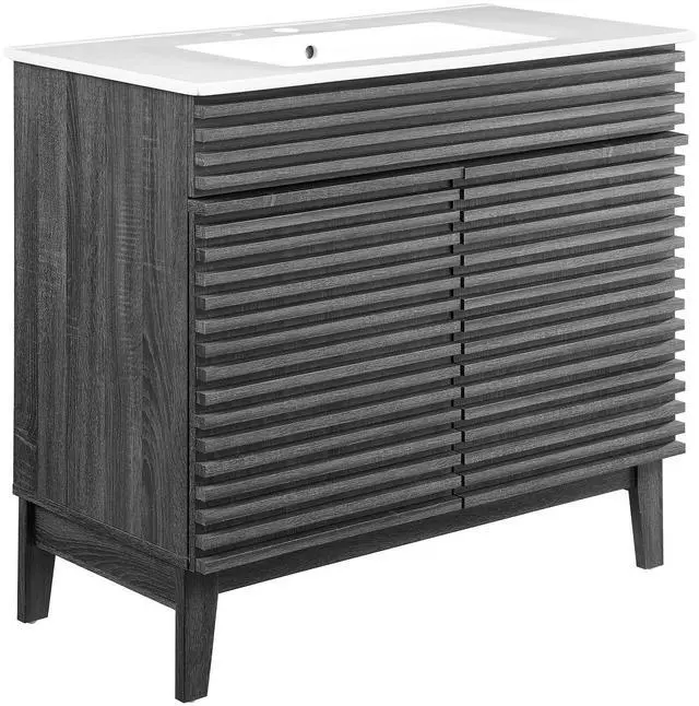 Main image of Render 36" Bathroom Vanity Charcoal White EEI-4437-CHA-WHI