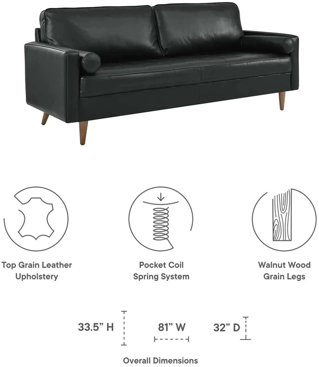 Alt view image 12 of 13 - Valour 81" Leather Sofa