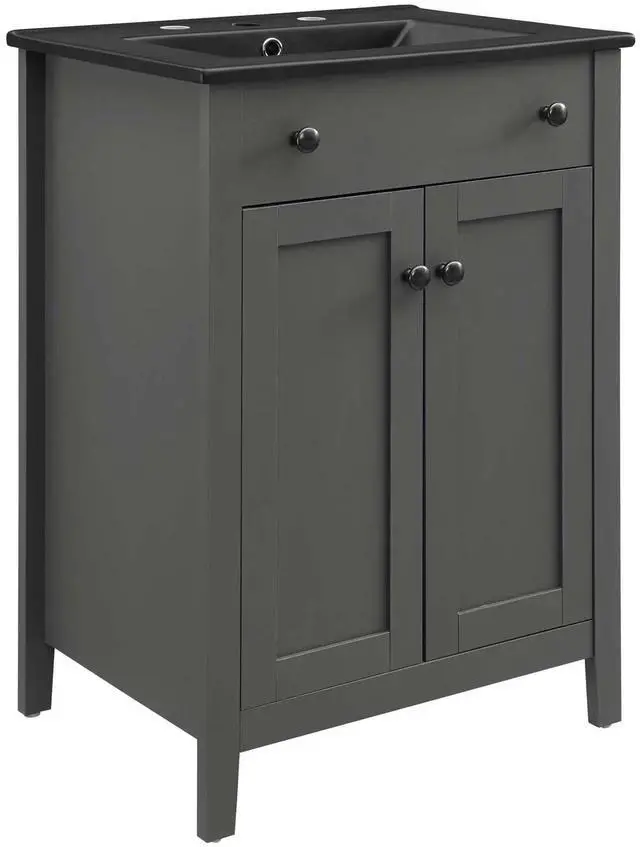 Main image of Nantucket 24" Bathroom Vanity Gray Black EEI-5354-GRY-BLK