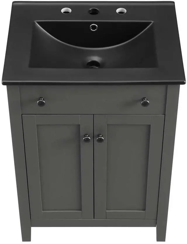 Alt view image 6 of 7 - Nantucket 24" Bathroom Vanity Gray Black EEI-5354-GRY-BLK