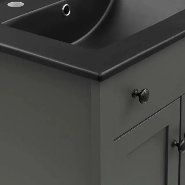 Alt view image 7 of 7 - Nantucket 24" Bathroom Vanity Gray Black EEI-5354-GRY-BLK