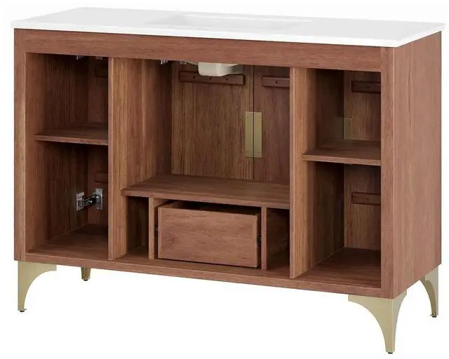 Alt view image 4 of 7 - Daylight 48" Bathroom Vanity White Walnut EEI-6302-WHI-WAL