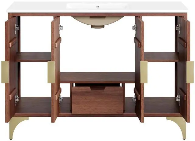 Alt view image 5 of 7 - Daylight 48" Bathroom Vanity White Walnut EEI-6302-WHI-WAL