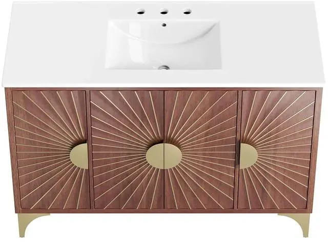 Alt view image 3 of 7 - Daylight 48" Bathroom Vanity White Walnut EEI-6302-WHI-WAL