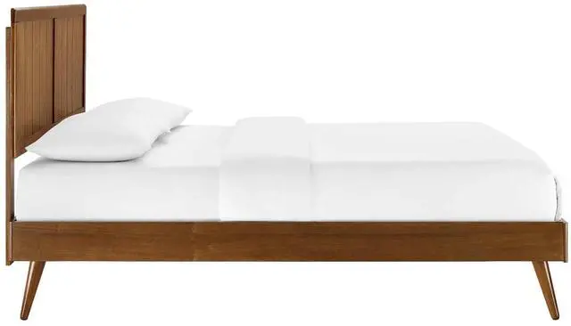 Alt view image 3 of 7 - Alana Full Wood Platform Bed With Splayed Legs Walnut MOD-6619-WAL