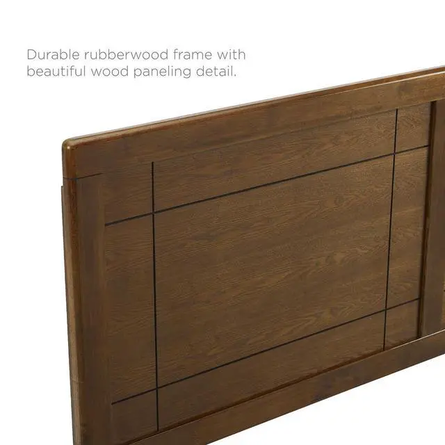 Alt view image 7 of 7 - Marlee Queen Wood Platform Bed With Splayed Legs Walnut MOD-6382-WAL