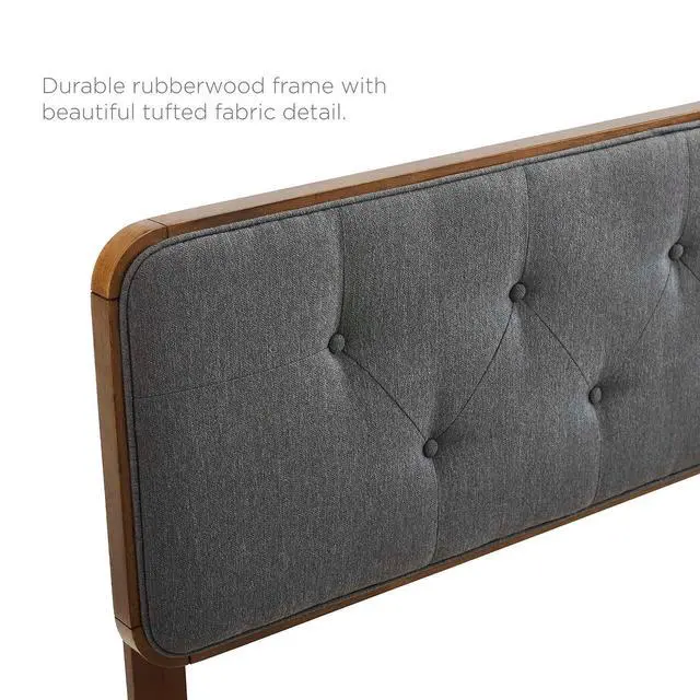 Alt view image 7 of 7 - Bridgette Queen Wood Platform Bed With Splayed Legs Walnut Charcoal MOD-6388-WAL-CHA