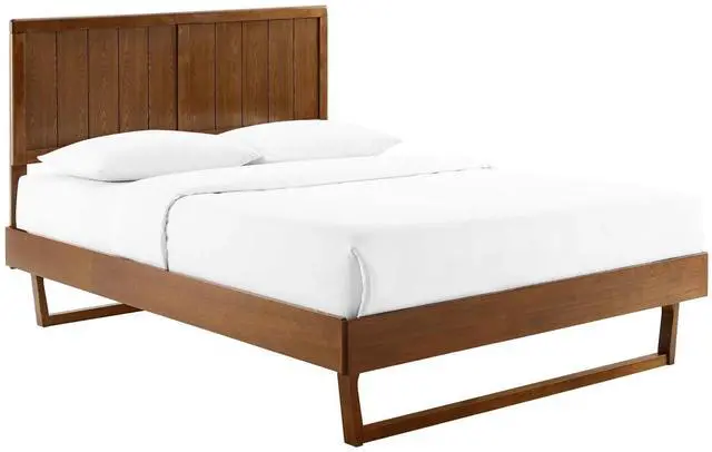 Main image of Alana Twin Wood Platform Bed With Angular Frame Walnut MOD-6618-WAL