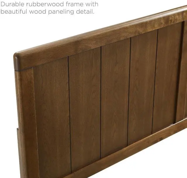 Alt view image 7 of 7 - Alana Twin Wood Platform Bed With Angular Frame Walnut MOD-6618-WAL
