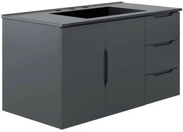 Main image of Vitality 36" Bathroom Vanity Gray Black EEI-5783-GRY-BLK