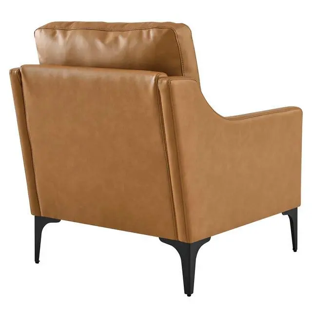 Alt view image 4 of 8 - Corland Leather Armchair-EEI-6022-BRN