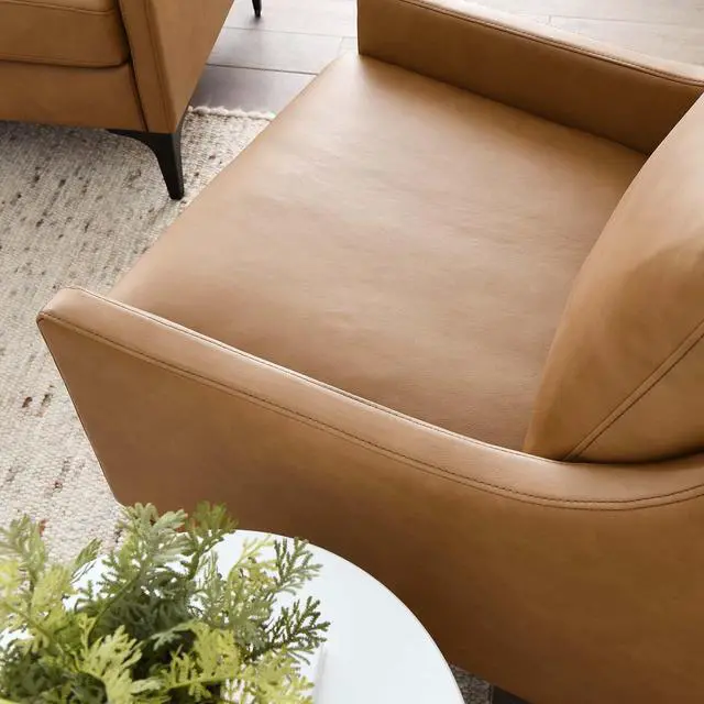 Alt view image 8 of 8 - Corland Leather Armchair-EEI-6022-BRN