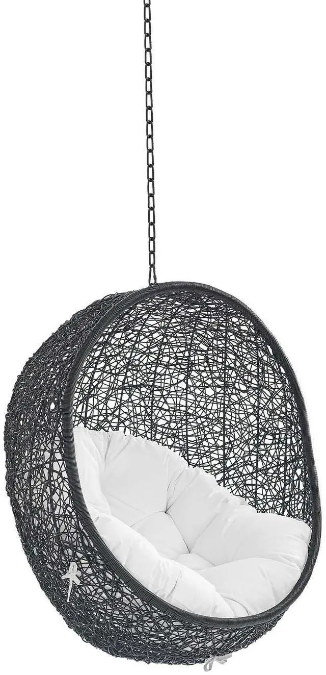 Alt view image 7 of 13 - Encase Swing Outdoor Patio Lounge Chair Without Stand Black White