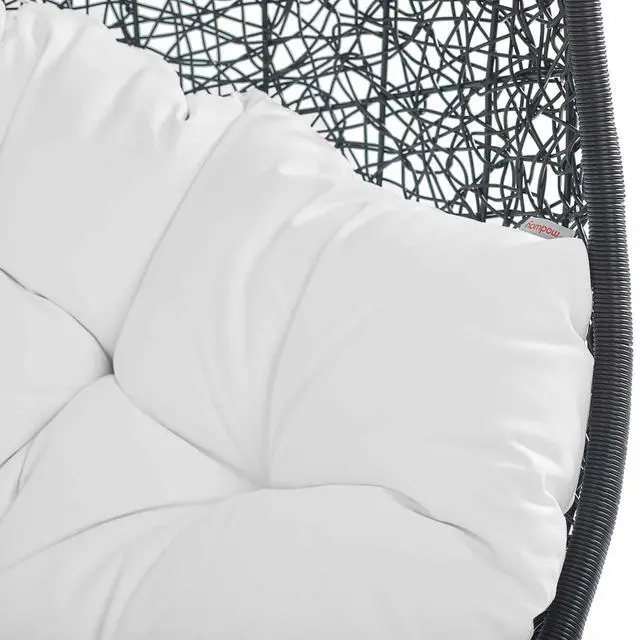 Alt view image 11 of 13 - Encase Swing Outdoor Patio Lounge Chair Without Stand Black White