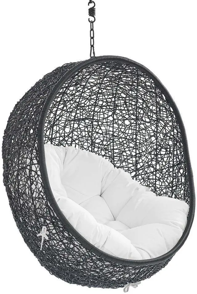 Alt view image 8 of 13 - Encase Swing Outdoor Patio Lounge Chair Without Stand Black White