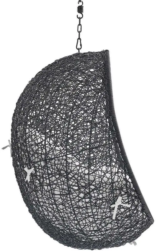 Alt view image 9 of 13 - Encase Swing Outdoor Patio Lounge Chair Without Stand Black White