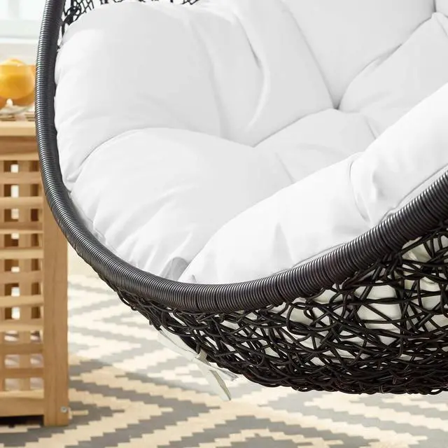 Alt view image 13 of 13 - Encase Swing Outdoor Patio Lounge Chair Without Stand Black White