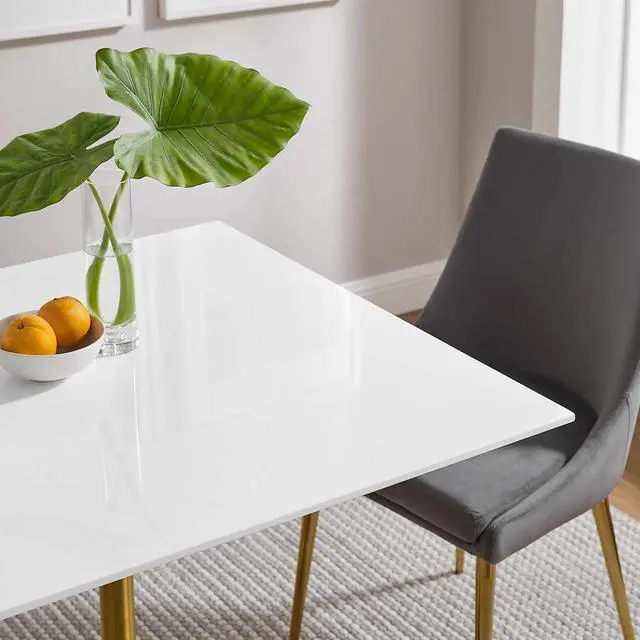 Alt view image 10 of 11 - Lippa 36" Square Dining Table - Gold White
