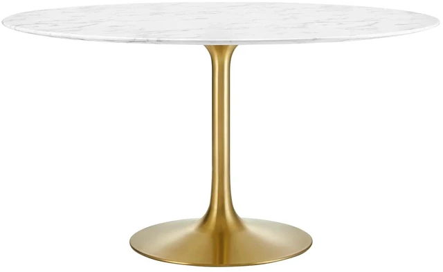 Alt view image 5 of 11 - Lippa 54" Round Dining Table - Gold White