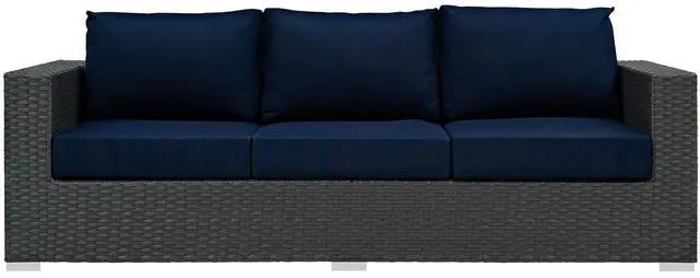 Alt view image 4 of 5 - Sojourn Outdoor Patio Sunbrella Sofa Canvas Navy EEI-1860-CHC-NAV