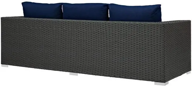 Alt view image 3 of 5 - Sojourn Outdoor Patio Sunbrella Sofa Canvas Navy EEI-1860-CHC-NAV