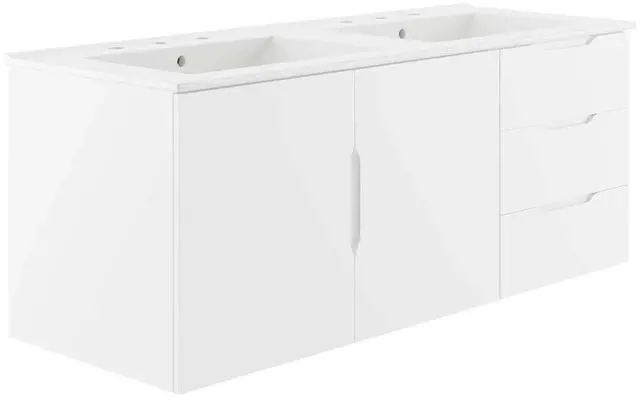 Main image of Vitality 48" Double Sink Bathroom Vanity White White EEI-5785-WHI-WHI