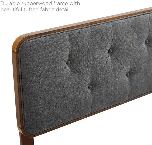 Alt view image 7 of 7 - Bridgette Full Wood Platform Bed With Splayed Legs Walnut Charcoal MOD-6646-WAL-CHA