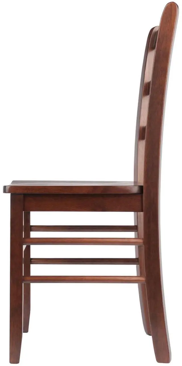 Alt view image 7 of 11 - Set Of 2 Ladder Back Chair, Rta, Anitque Walnut By Winsome Wood