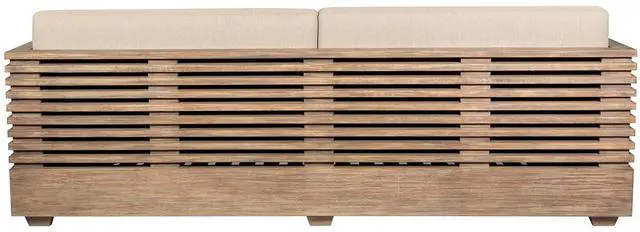 Alt view image 5 of 7 - Vivid Outdoor Patio Sofa in Light Eucalyptus Wood with Taupe Olefin Cushions