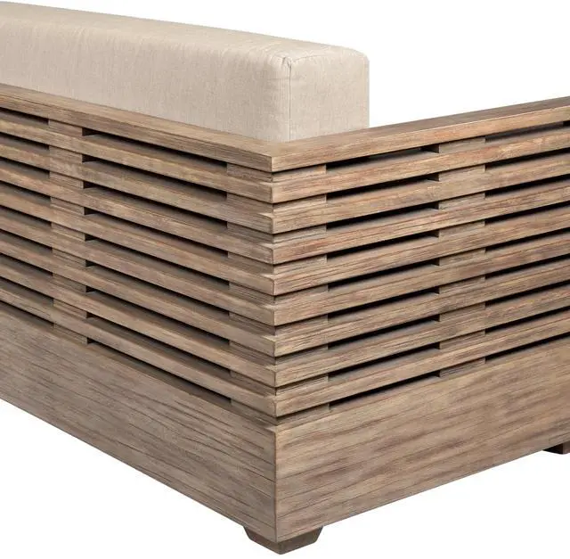 Alt view image 7 of 7 - Vivid Outdoor Patio Sofa in Light Eucalyptus Wood with Taupe Olefin Cushions
