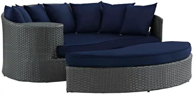 Main image of Sojourn Outdoor Patio Sunbrella Daybed Canvas Navy EEI-1982-CHC-NAV
