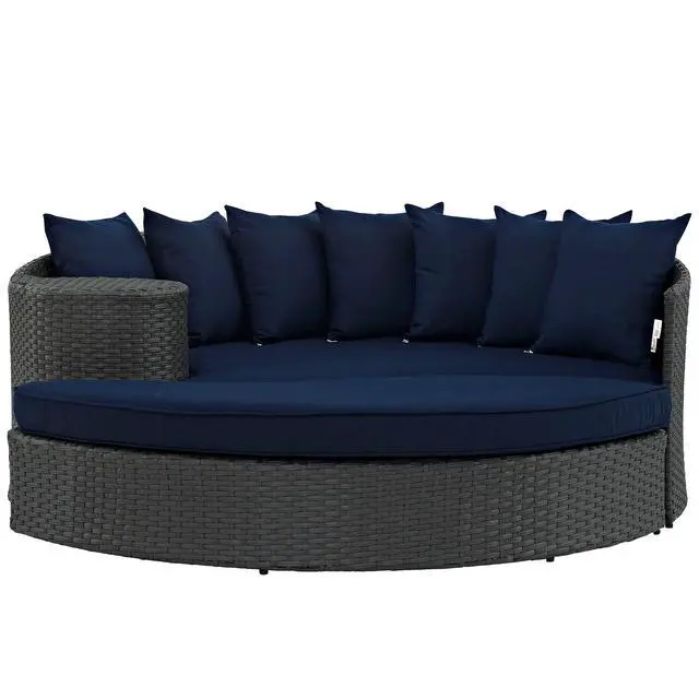 Alt view image 3 of 4 - Sojourn Outdoor Patio Sunbrella Daybed Canvas Navy EEI-1982-CHC-NAV