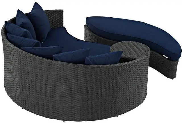 Alt view image 2 of 4 - Sojourn Outdoor Patio Sunbrella Daybed Canvas Navy EEI-1982-CHC-NAV