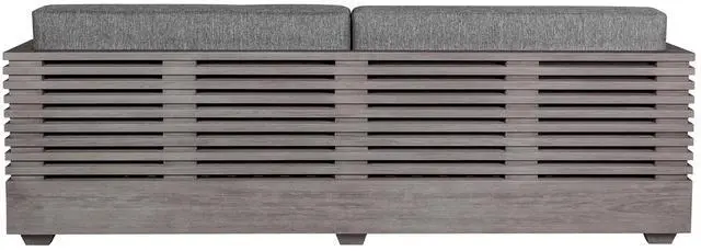 Alt view image 5 of 7 - Vivid Outdoor Patio Sofa in Gray Eucalyptus Wood with Gray Olefin Cushions
