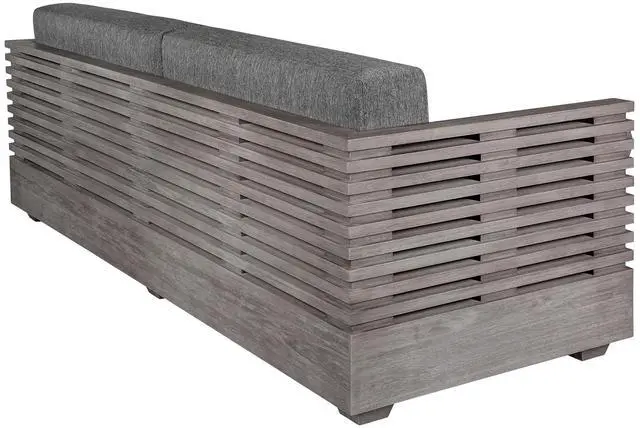 Alt view image 4 of 7 - Vivid Outdoor Patio Sofa in Gray Eucalyptus Wood with Gray Olefin Cushions