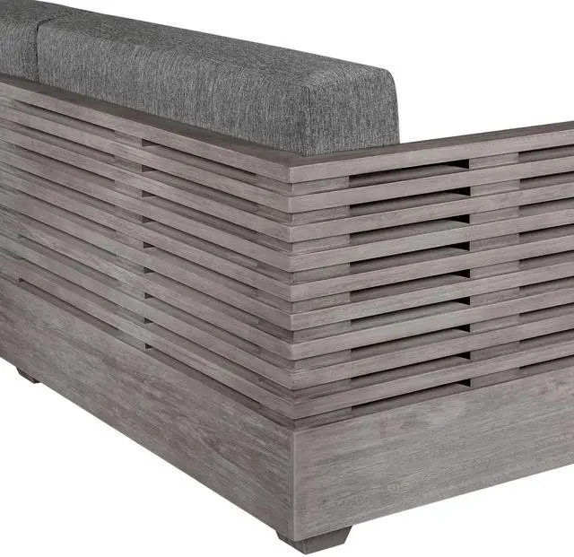 Alt view image 7 of 7 - Vivid Outdoor Patio Sofa in Gray Eucalyptus Wood with Gray Olefin Cushions