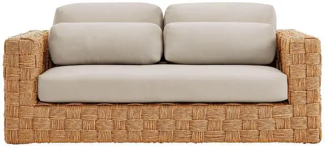 Alt view image 6 of 7 - Thames Outdoor Patio Wicker Outdoor Patio Rattan Loveseat by Modway EEI-6924-NAT-LGR